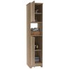 Tuhome Ibis Linen Cabinet, Double Doors, Four Interior Shelves, Two Cabinets, Light Oak MLC4770
